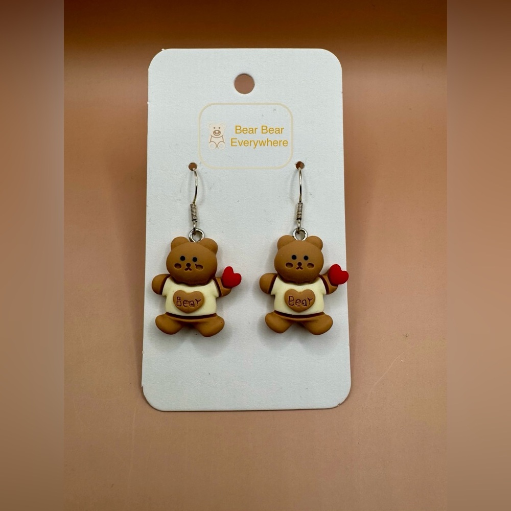 Handmade Cute Bear Earrings